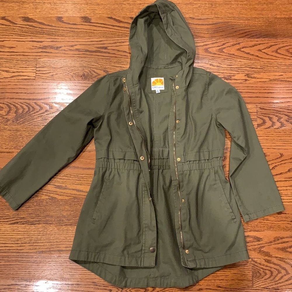 Green Girls Parka Size 14